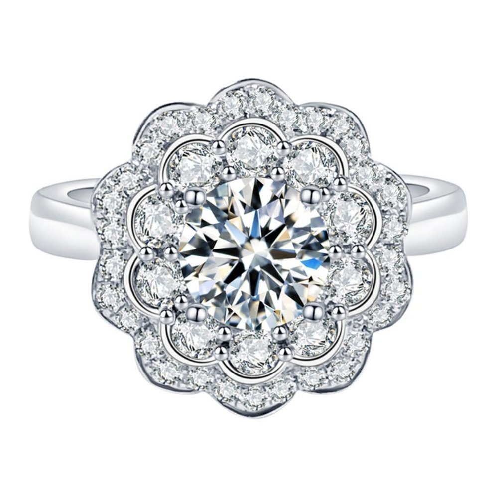 925 Silver Plated Round cut CZ Wedding Ring for Women, FB16FA1118